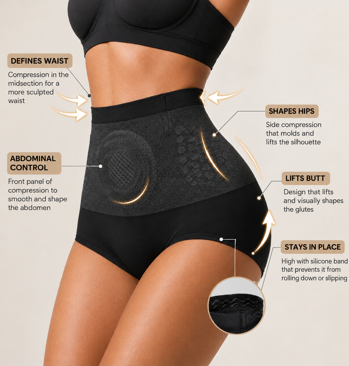EVESSA Sculpt shaping briefs compression and control zones